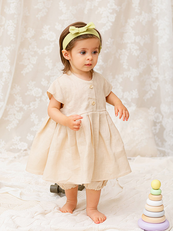 Льняное платье с шортами Милаша беж фото 3