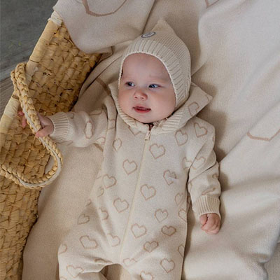 Комбинезон " Сердечки" с капюшоном 
