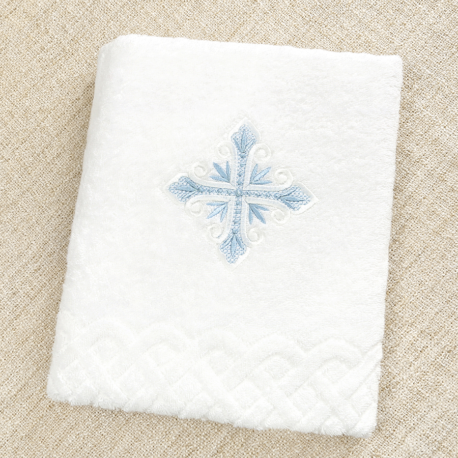 Махровое полотенце для крещения "Лучистый крестик" фото 1