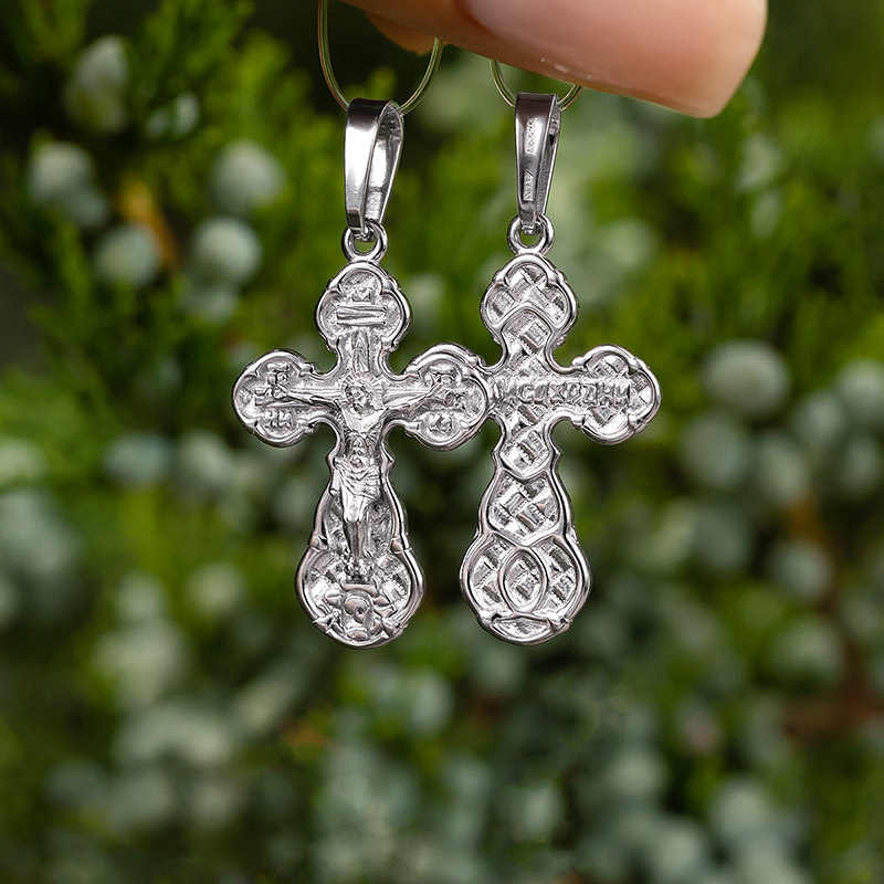 Серебряный крестик 14939АКВ фото 2