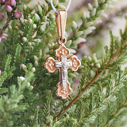 Золотой крестик 10006АКВ фото 2