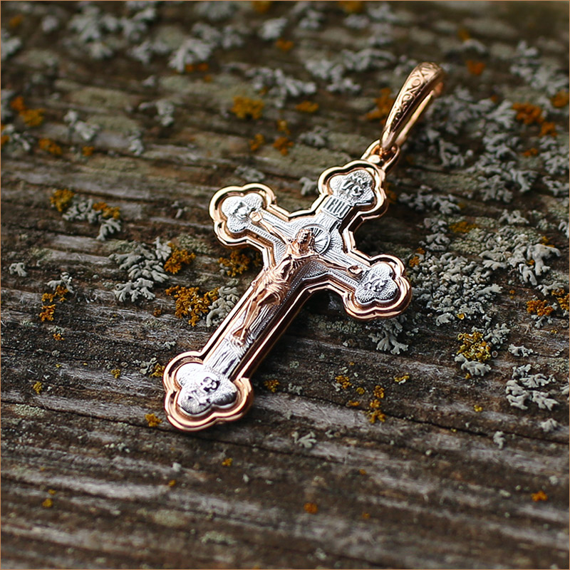 Золотой крестик 11942АКВ, взрослый фото 1