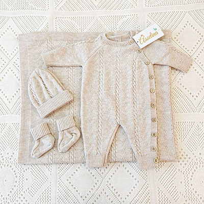 Комплект  "Саби" на выписку, крем-брюле