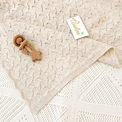 Плед "Нила",  крем-брюле - миниатюра фотографии товара в каталоге ЛиноБамбино