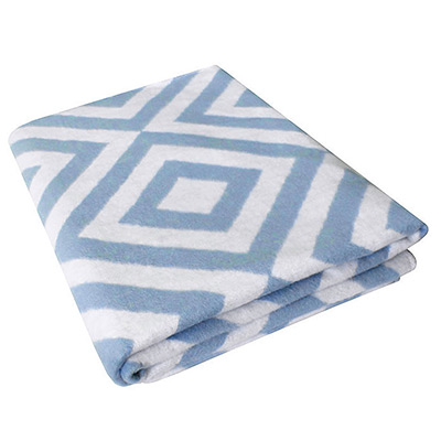 Фото товара "1,5-спальное байковое одеяло "Ромбы" синее" при наведении
