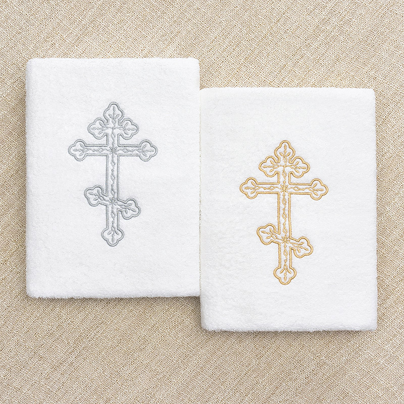 Крестильное махровое полотенце "Восьмиконечный крест" фото 3