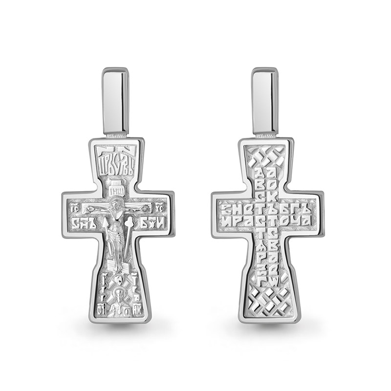 Серебряный крестик 14853АКВ фото 4
