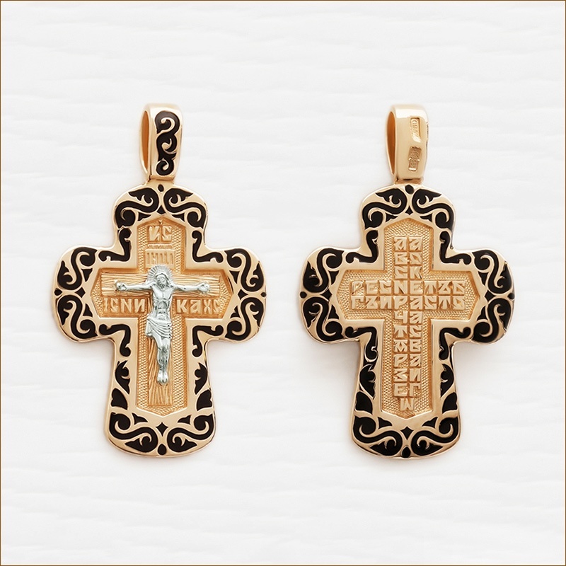 Золотой крестик 12805АКВ, взрослый фото 1