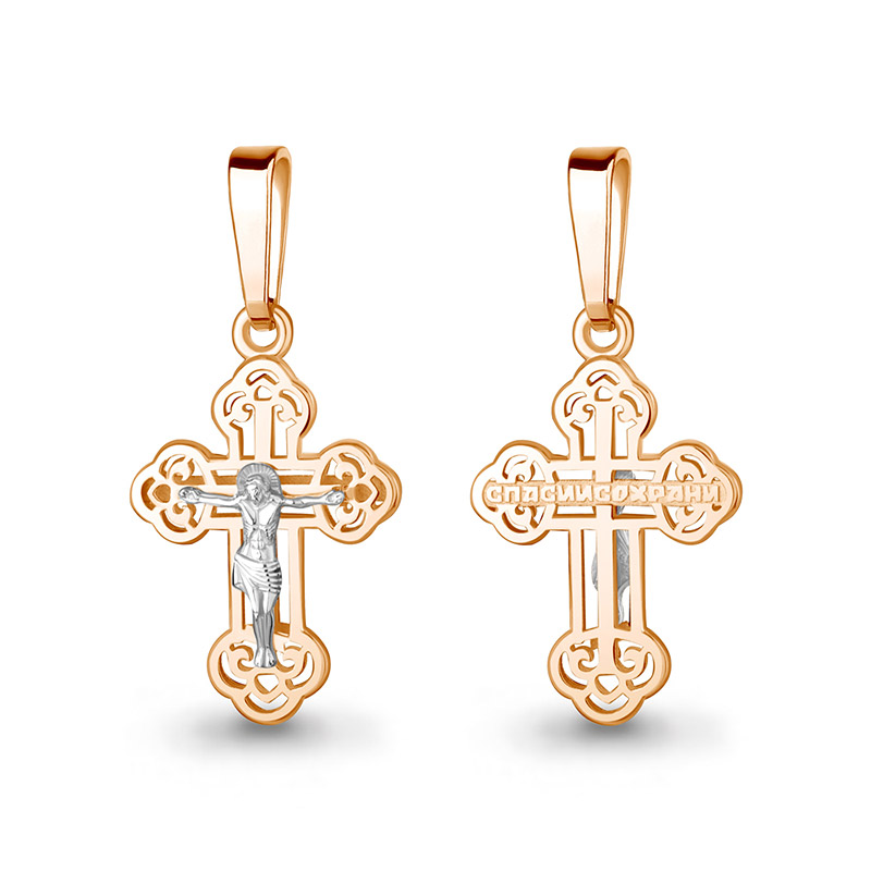 Золотой крестик 14943АКВ фото 1