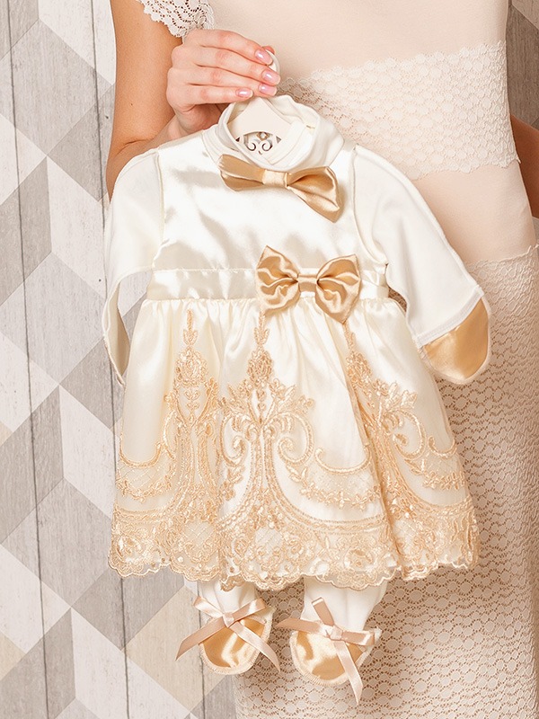 Костюмчик с платьем "Асселина" молочно-бежевый фото 1