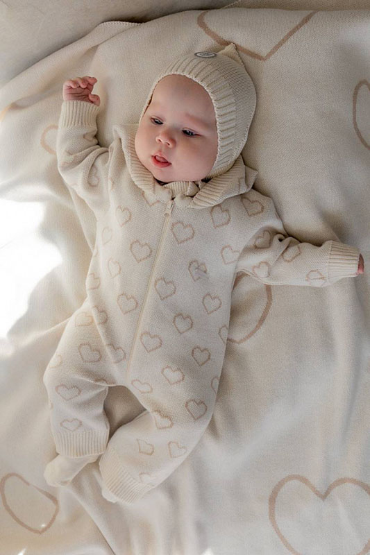 Комбинезон " Сердечки" с капюшоном  фото 6