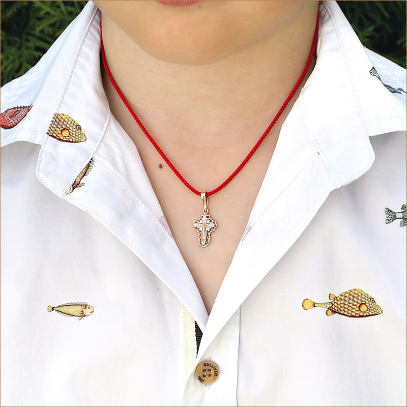 Золотой крестик 12153АКВ фото 3