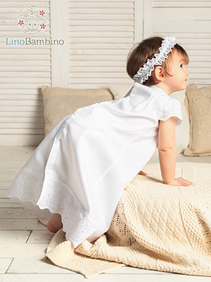 Фото товара "Крестильное платье "Елена" для девочки" из магазина ЛиноБамбино