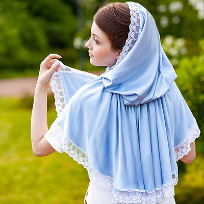 Фото товара "Православный платок с капюшоном "Мария"" из магазина ЛиноБамбино