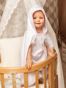Фото товара "Махровая детская крестильная накидка "Солнышко"" при наведении