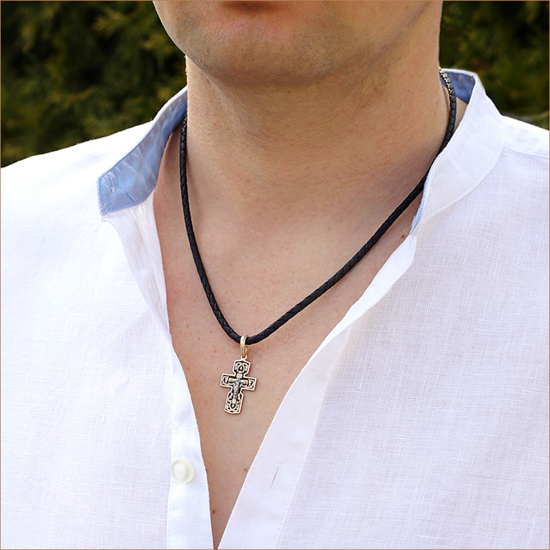 Золотой крестик 12801АКВ, Взрослый фото 2