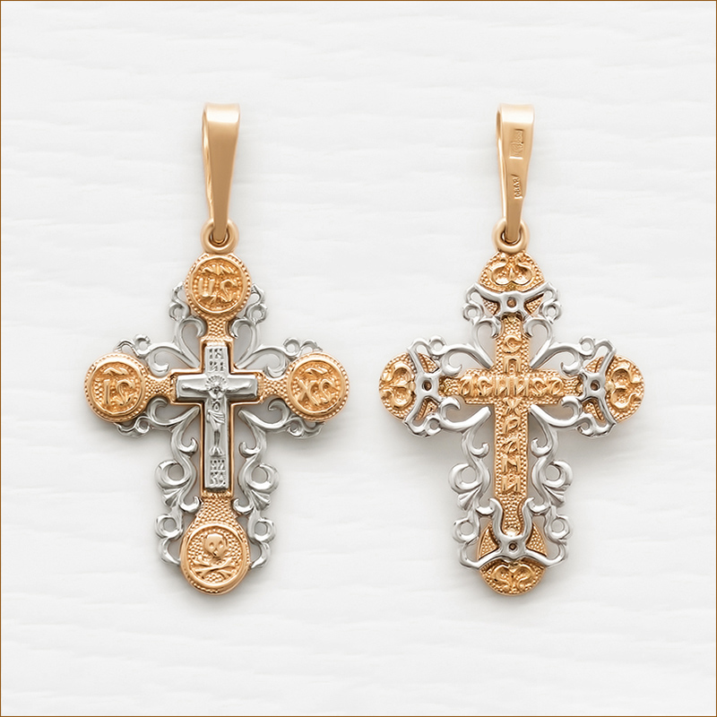 Золотой крестик 12152АКВ фото 4