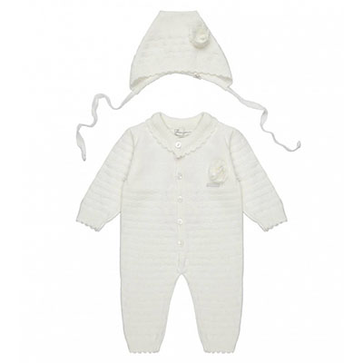 Комплект "Очарование": комбинезон + шапка, экрю