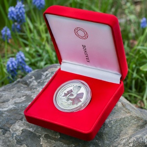 Серебряная медаль "С рождением девочки" - миниатюра фотографии товара в каталоге ЛиноБамбино