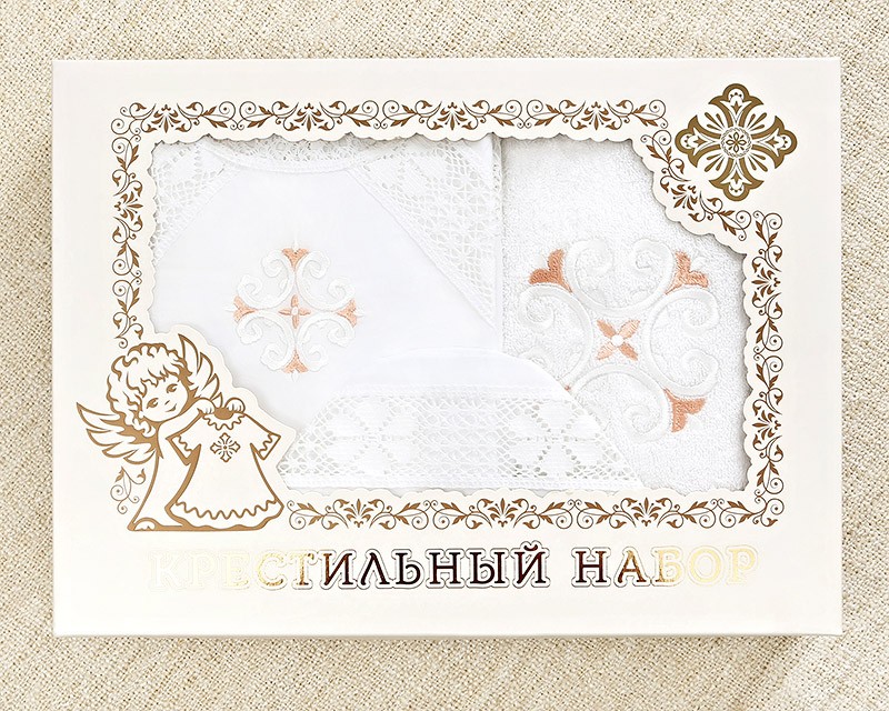Крестильный набор для девочки "Ольга" с полотенцем фото 11