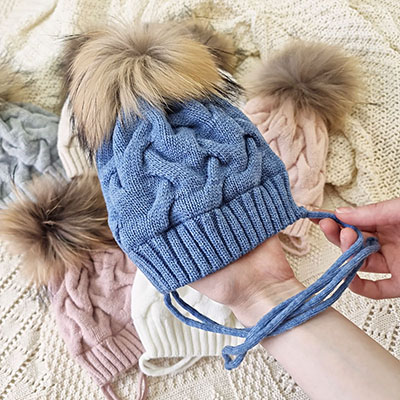 Шапка с помпоном "Остин" - миниатюра фотографии товара в каталоге ЛиноБамбино