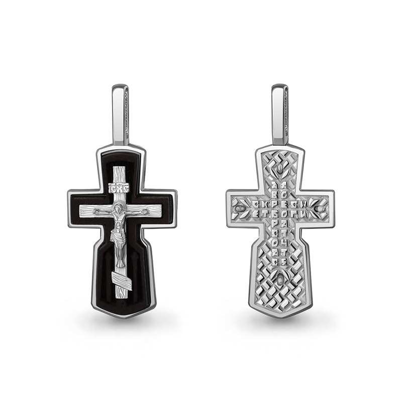 Серебряный крестик 14842АКВ, взрослый фото 1
