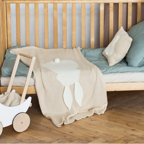 Декоративная подушка Зайка на бежевом фото 3