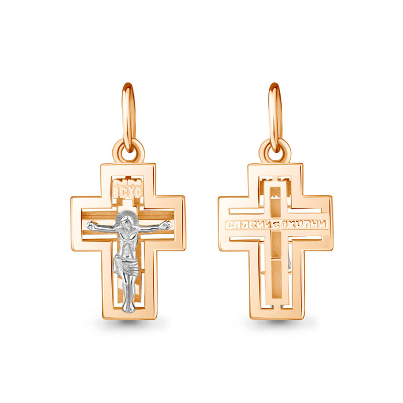 Золотой крестик 14949АКВ фото 1