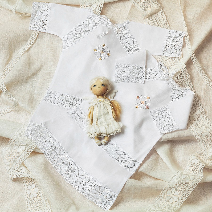 Крестильный набор для девочки "Ольга" с полотенцем фото 10