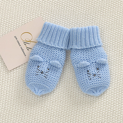 Вязаные носочки "Мышонок" голубые - миниатюра фотографии товара в каталоге ЛиноБамбино