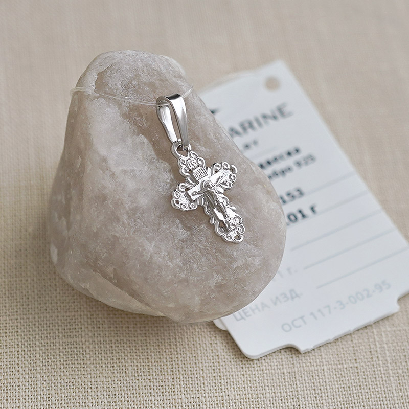 Серебряный крестик 11153АКВ фото 3