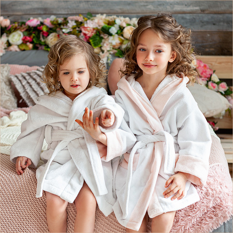 Детский махровый халат белый унисекс фото 2