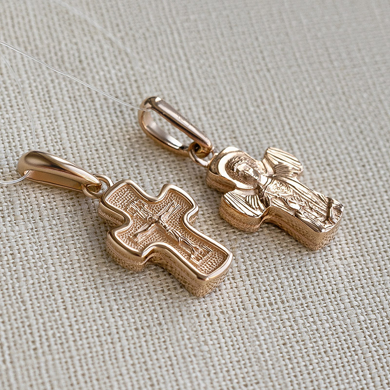 Золотой крестик с образом Ангела хранителя арт.17110439000, детский фото 1