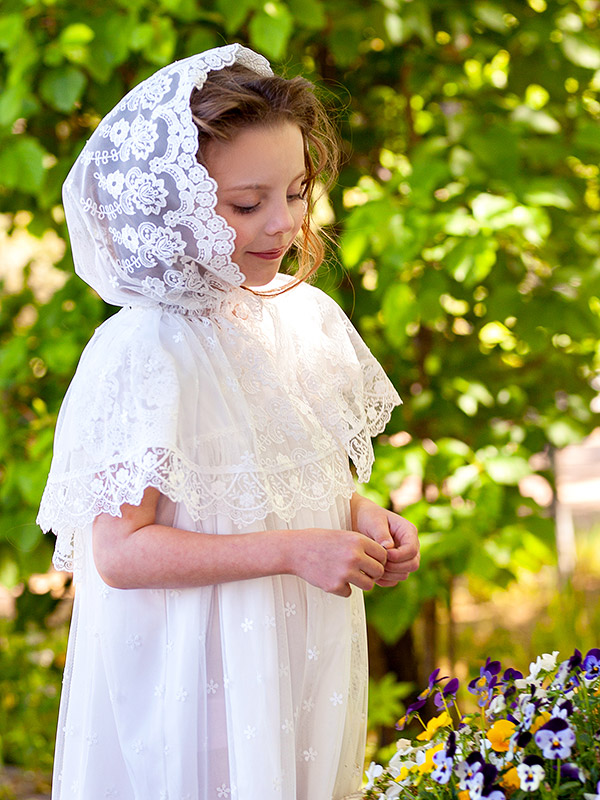 Детский церковный платок с капюшоном "Анастасия" фото 5