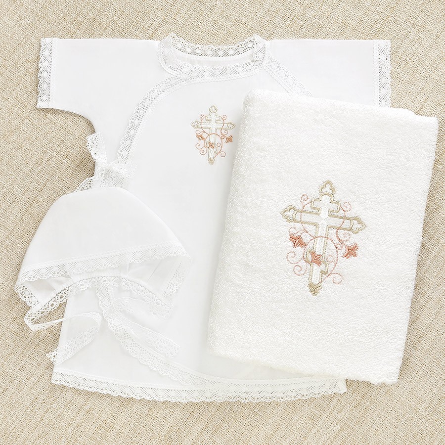 Фото товара "Крестильный набор для девочки "Анна" с полотенцем" при наведении