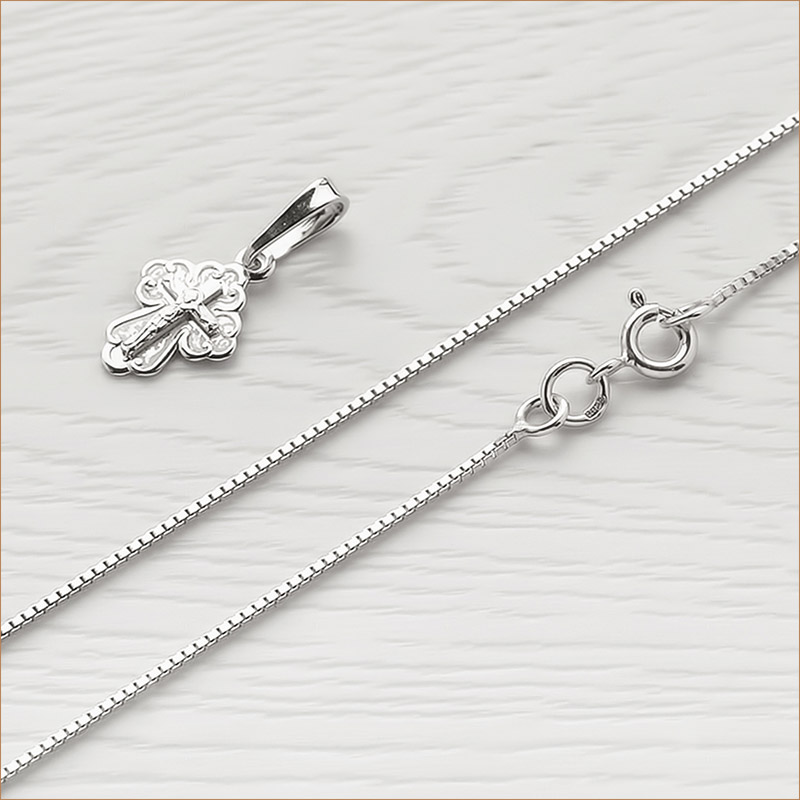 Серебряный крестик 10206АКВ фото 5