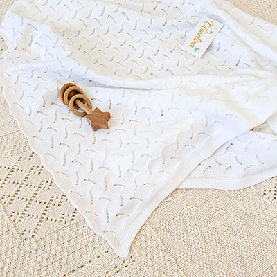 Плед "Нила",  белый - миниатюра фотографии товара в каталоге ЛиноБамбино