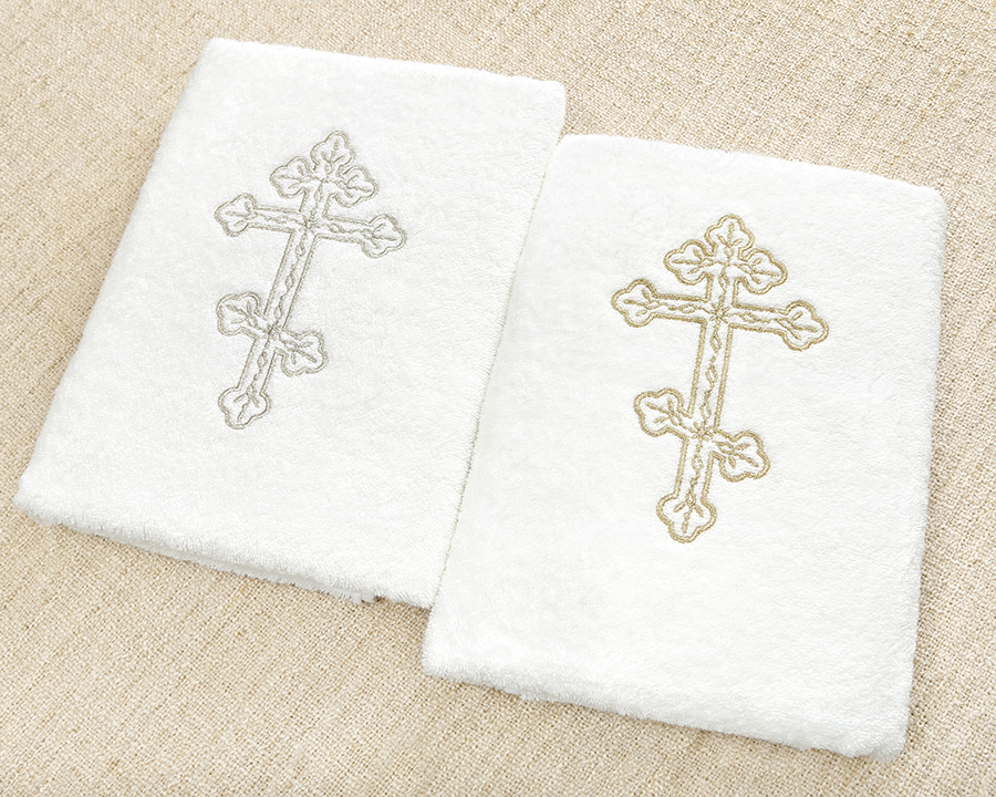 Крестильное махровое полотенце "Восьмиконечный крест" фото 2