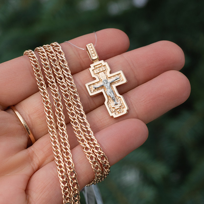 Золотой крестик 14858АКВ, взрослый фото 6