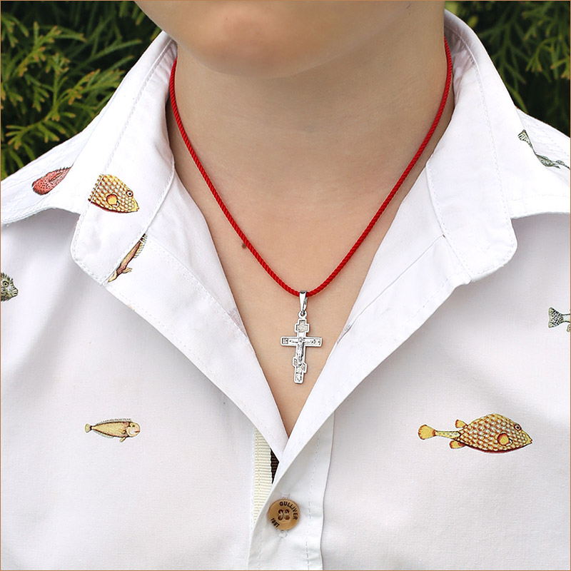 Серебряный крестик 10219АКВ фото 2