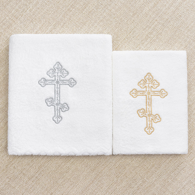 Крестильное махровое полотенце "Восьмиконечный крест" фото 1