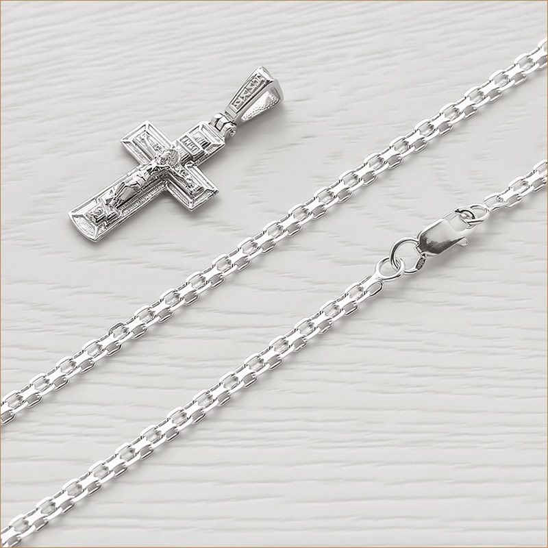 Серебряный крестик 11421АКВ фото 4