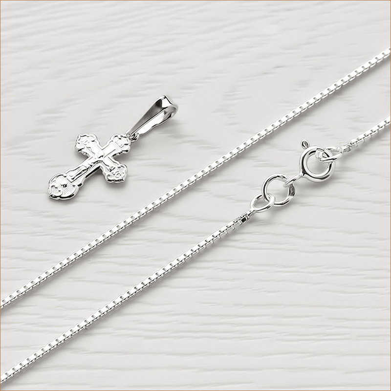 Серебряный крестик 11204АКВ фото 3