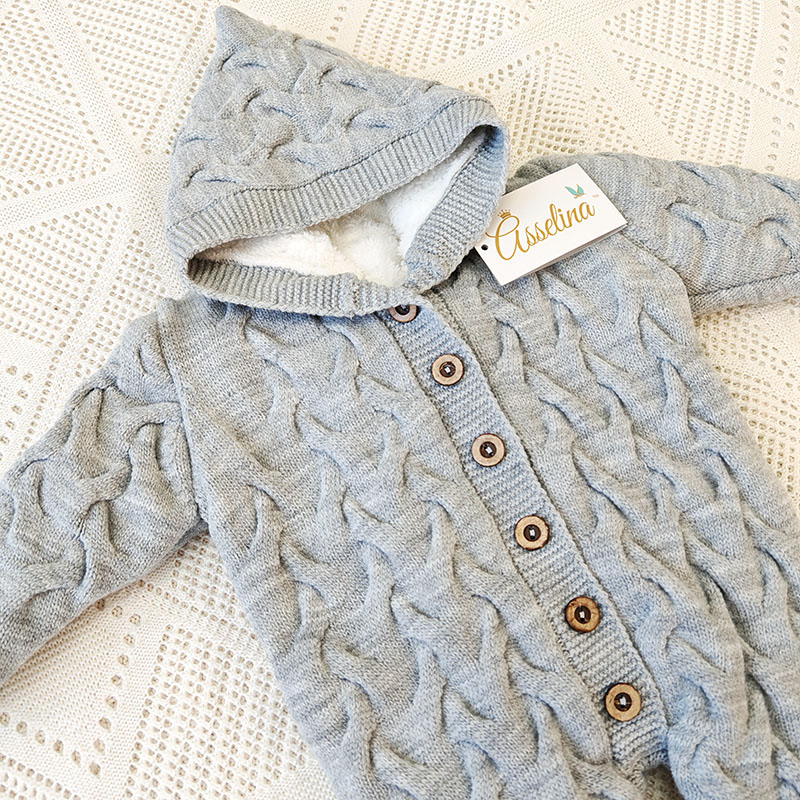 Утепленный комбинезон  "Остин" с капюшоном, серый фото 2