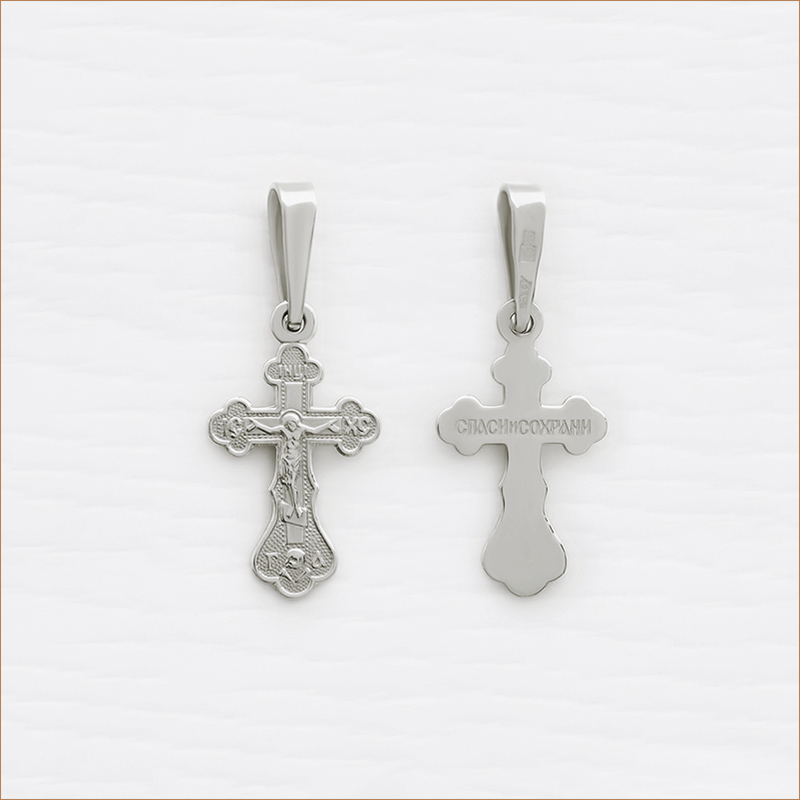 Серебряный крестик 10201АКВ фото 3