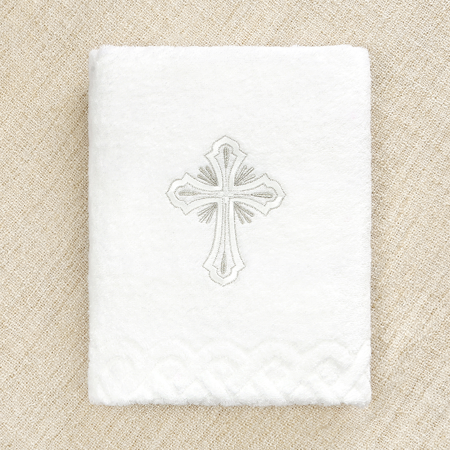 Махровое крестильное полотенце "Лучезарный крестик" фото 2