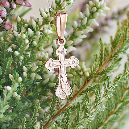 Золотой крестик 10201АКВ фото 5