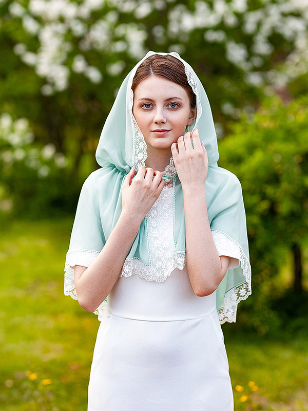 Церковный платок с капюшоном "Арина" женский фото 5