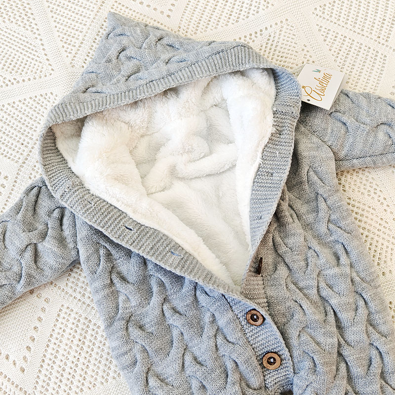 Утепленный комбинезон  "Остин" с капюшоном, серый фото 3