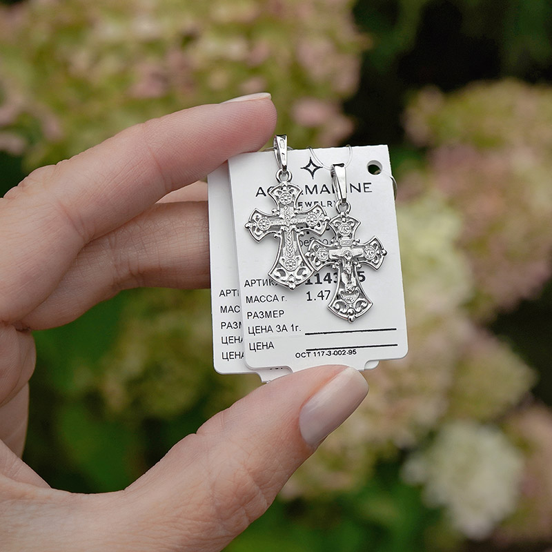 Серебряный крестик 11434АКВ фото 1